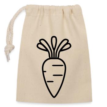 Carotte - Sac cadeau en coton avec cordon (14 x 20 cm) - nature - Devant