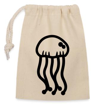 Jellyfish - Closable cotton gift bag (14x20cm) - nature - Front