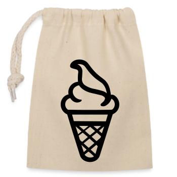 Eis - Verschließbarer Geschenkbeutel aus Baumwolle (14x20cm) - Natur - Vorne