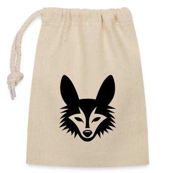 fox - Closable cotton gift bag (14x20cm) - nature - Front