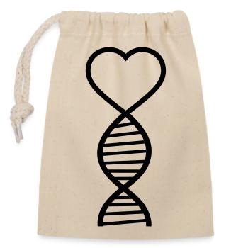 ADN coeur amour chercheur science gènes spirale - Sac cadeau en coton avec cordon (14 x 20 cm) - nature - Devant
