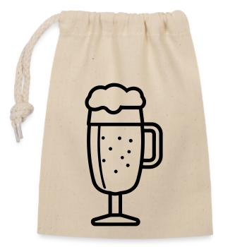 Beer - Closable cotton gift bag (14x20cm) - nature - Front