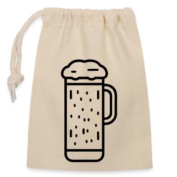 Beer - Closable cotton gift bag (14x20cm) - nature - Front