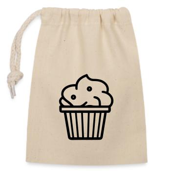 Muffin - Verschließbarer Geschenkbeutel aus Baumwolle (14x20cm) - Natur - Vorne