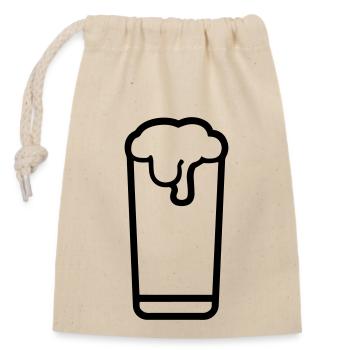 Beer - Closable cotton gift bag (14x20cm) - nature - Front