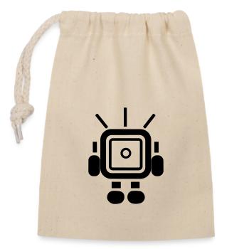 Petit robot - Sac cadeau en coton avec cordon (14 x 20 cm) - nature - Devant