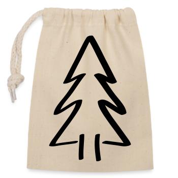 baum Tannenbaum Weihnachtsbaum Christbaum - Verschließbarer Geschenkbeutel aus Baumwolle (14x20cm) - Natur - Vorne