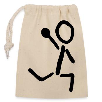 handball - Sac cadeau en coton avec cordon (14 x 20 cm) - nature - Devant