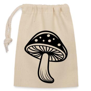 Pilz - Verschließbarer Geschenkbeutel aus Baumwolle (14x20cm) - Natur - Vorne