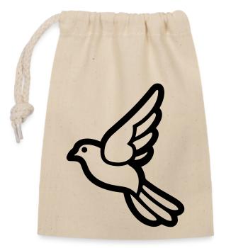 Colombe - Sac cadeau en coton avec cordon (14 x 20 cm) - nature - Devant
