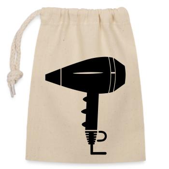 Hair dryer - Closable cotton gift bag (14x20cm) - nature - Front
