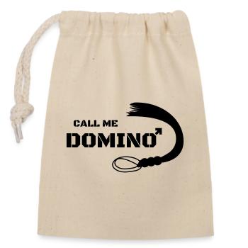 Appelez-moi Domino Whip Sexe Cadeau Dominatrice - Sac cadeau en coton avec cordon (14 x 20 cm) - nature - Devant