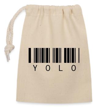 YOLO - You only live once - Closable cotton gift bag (14x20cm) - nature - Front