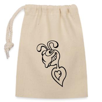 cool ant - Closable cotton gift bag (14x20cm) - nature - Front