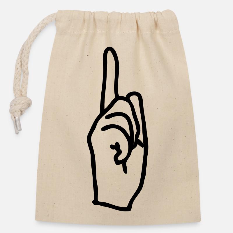 arrow - Closable cotton gift bag (14x20cm) - nature
