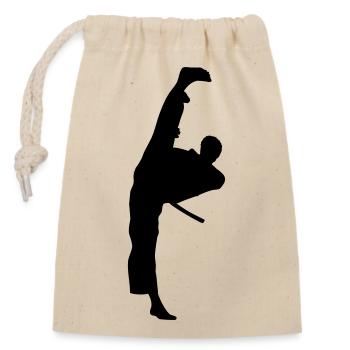 Coup de pied - Sac cadeau en coton avec cordon (14 x 20 cm) - nature - Devant
