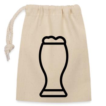 Bier - Verschließbarer Geschenkbeutel aus Baumwolle (14x20cm) - Natur - Vorne