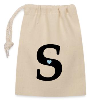 Lettre S Lettre initiale - Sac cadeau en coton avec cordon (14 x 20 cm) - nature - Devant