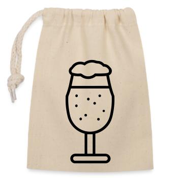 Beer - Closable cotton gift bag (14x20cm) - nature - Front