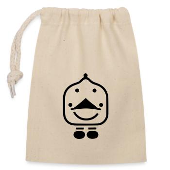 Petit robot - Sac cadeau en coton avec cordon (14 x 20 cm) - nature - Devant