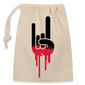 Heavy Metal Hard Rock Graffiti Horns Hand Gesture - Closable cotton gift bag (14x20cm) - nature - Front