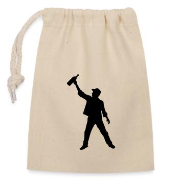 Drink Party Silhouette - Closable cotton gift bag (14x20cm) - nature - Front
