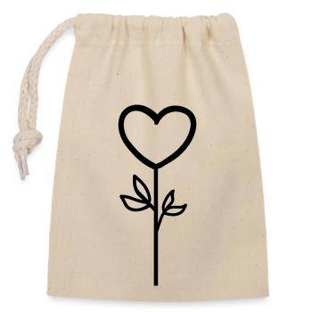 Pink Flower - Closable cotton gift bag (14x20cm) - nature - Front