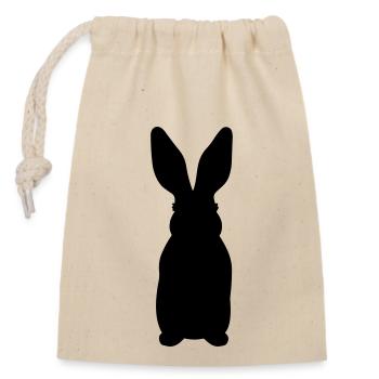Rabbit - Closable cotton gift bag (14x20cm) - nature - Front