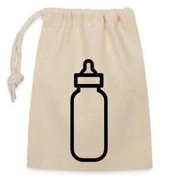 bottle - Closable cotton gift bag (14x20cm) - nature - Front