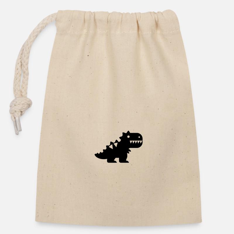 Dinosaurier - Verschließbarer Geschenkbeutel aus Baumwolle (14x20cm) - Natur