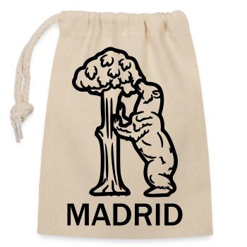 Logo de Madrid - Sac cadeau en coton avec cordon (14 x 20 cm) - nature - Devant