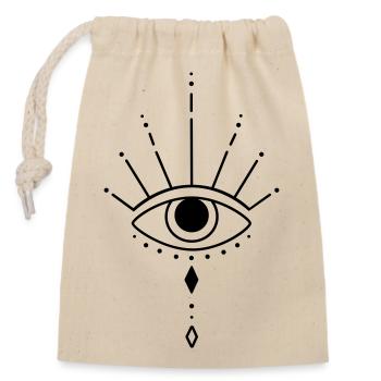 L’œil qui voit tout - Sac cadeau en coton avec cordon (14 x 20 cm) - nature - Devant