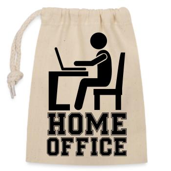 computer work home office - Verschließbarer Geschenkbeutel aus Baumwolle (14x20cm) - Natur - Vorne
