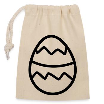Egg - Closable cotton gift bag (14x20cm) - nature - Front