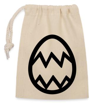 Egg - Closable cotton gift bag (14x20cm) - nature - Front