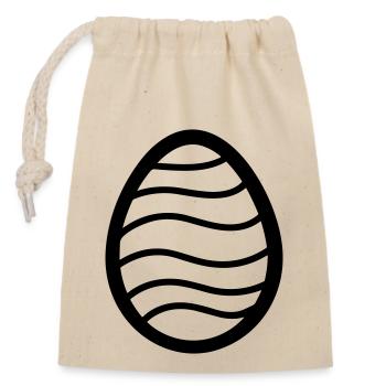 Egg - Closable cotton gift bag (14x20cm) - nature - Front