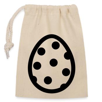 Egg - Closable cotton gift bag (14x20cm) - nature - Front
