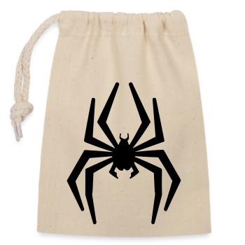 Spinne - Verschließbarer Geschenkbeutel aus Baumwolle (14x20cm) - Natur - Vorne