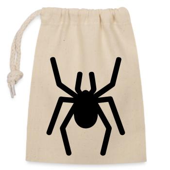 Spinne - Verschließbarer Geschenkbeutel aus Baumwolle (14x20cm) - Natur - Vorne