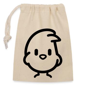 chick - Closable cotton gift bag (14x20cm) - nature - Front