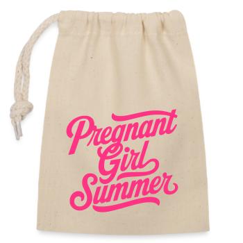 Pregnancy Announcement - Pregnant Girl Summer - Closable cotton gift bag (14x20cm) - nature - Front