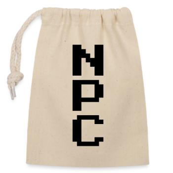 NPC - Non Playable Character - Closable cotton gift bag (14x20cm) - nature - Front