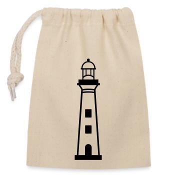 Lighthouse - Closable cotton gift bag (14x20cm) - nature - Front