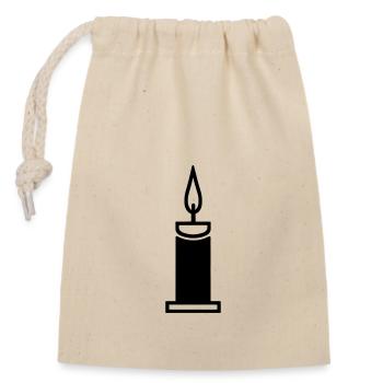 Candle - Closable cotton gift bag (14x20cm) - nature - Front
