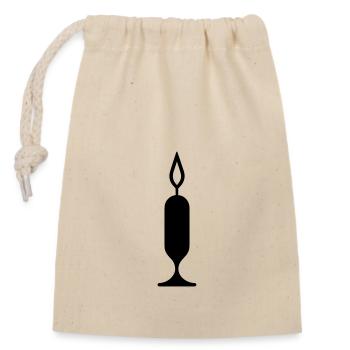 Candle - Closable cotton gift bag (14x20cm) - nature - Front