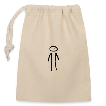 Man Standing - Closable cotton gift bag (14x20cm) - nature - Front