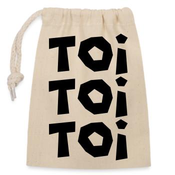 knock on wood theater - Closable cotton gift bag (14x20cm) - nature - Front