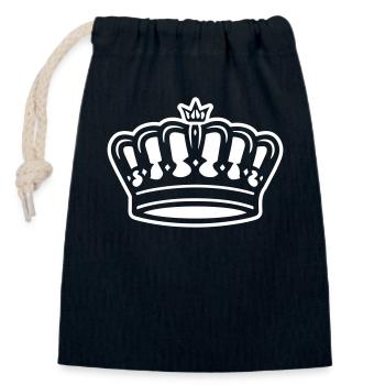 Krone Zeichen - Verschließbarer Geschenkbeutel aus Baumwolle (14x20cm) - Navy - Vorne