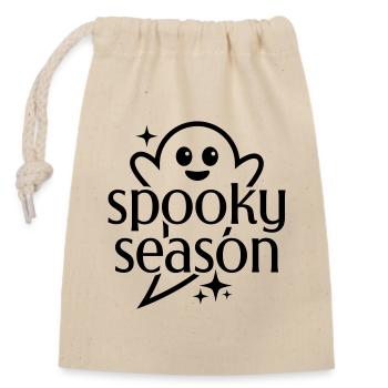 Spooky Season Geist - Verschließbarer Geschenkbeutel aus Baumwolle (14x20cm) - Natur - Vorne