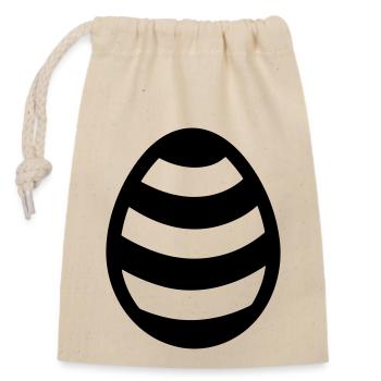 Egg - Closable cotton gift bag (14x20cm) - nature - Front